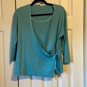 Faux wrap front sweater